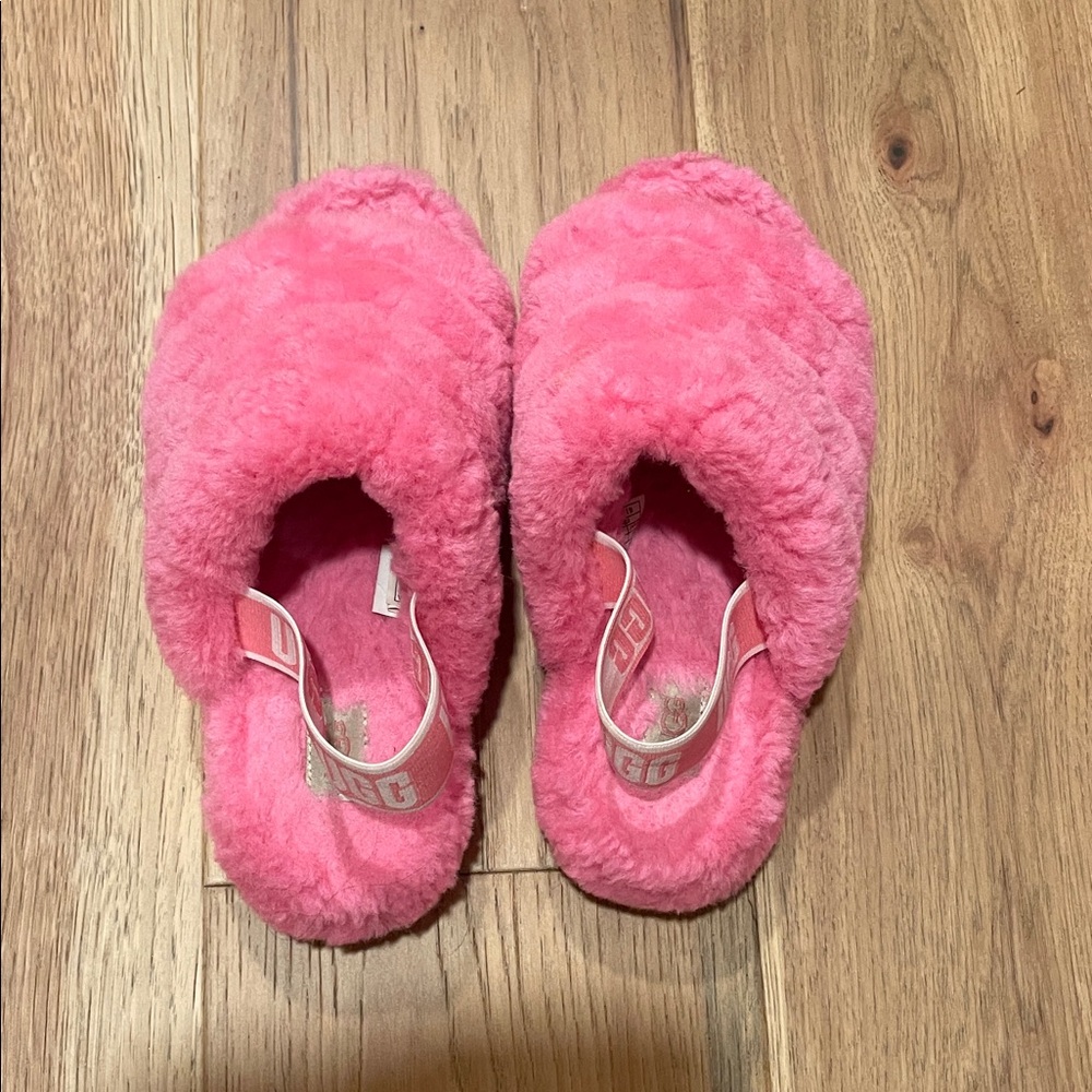 UGG Pink Fluffy Slippers